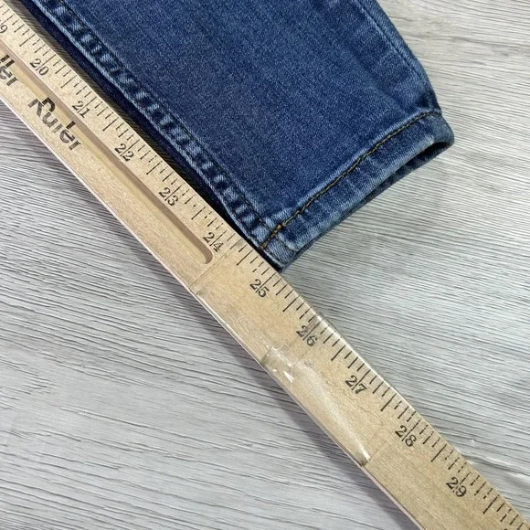 Free People Skinny Jeans Womens 24 Blue Dark Wash Ripped Knees Stretch Denim - Picture 12 of 15